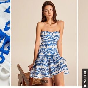 BRAND NEW ✨ Ripple Strapless Tiered Hem With Scalloped Detailing Dress -Commense